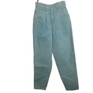 Lizwear Vintage size 8 jeans blue high-waisted pockets zip distressed mom cotton